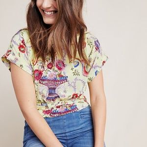 Anthropologie Maeve Garden Silk Blouse NWOT Size 6